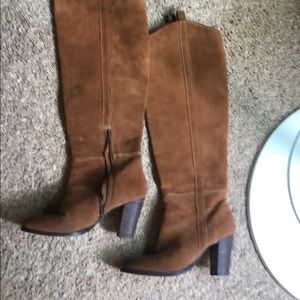 Suede knee high boots
